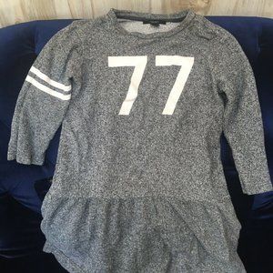 Women’s Size Small Grey T Shirt Dress 3/4 Sleeve